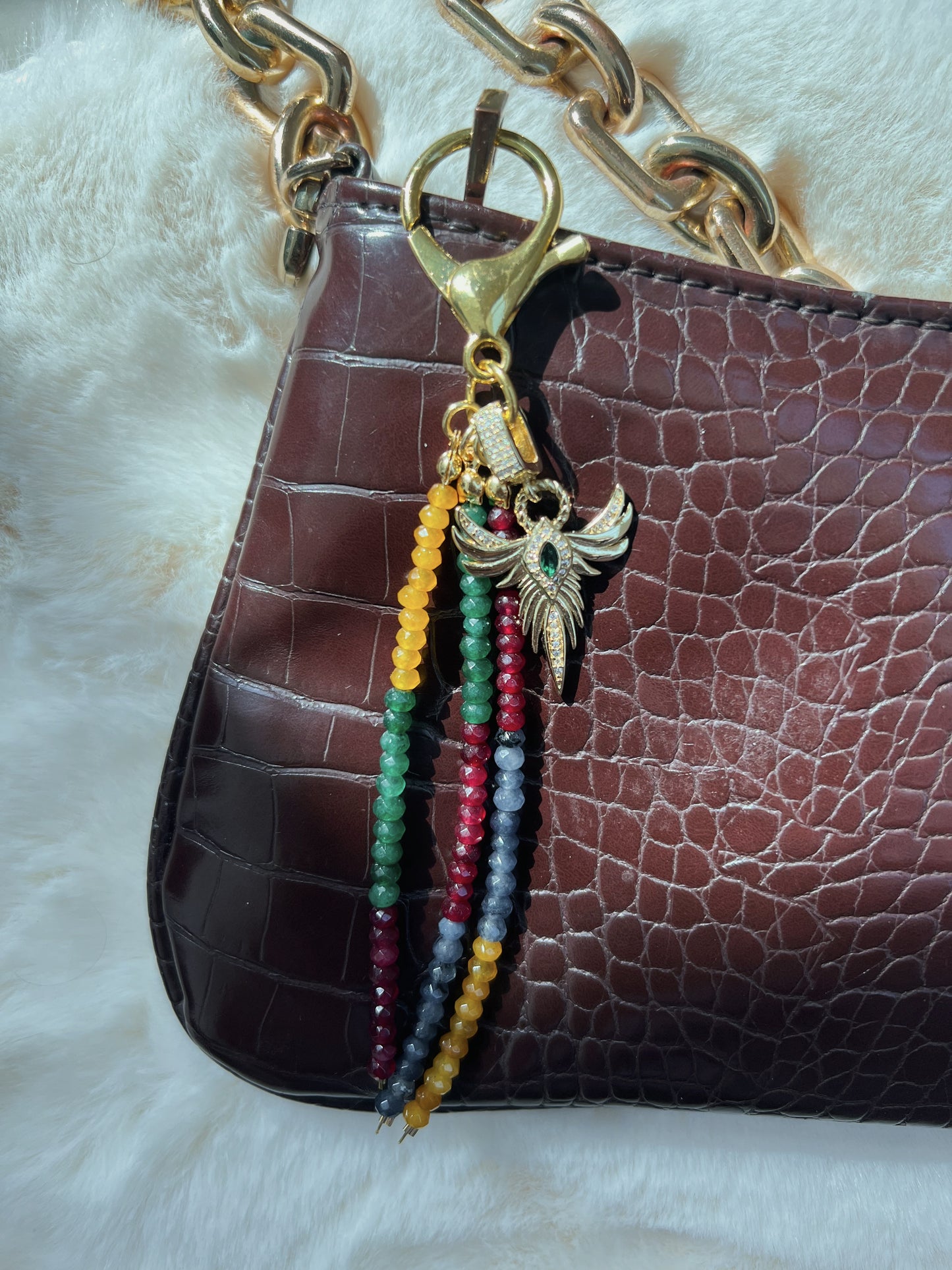 Natural Stones Bag Charm